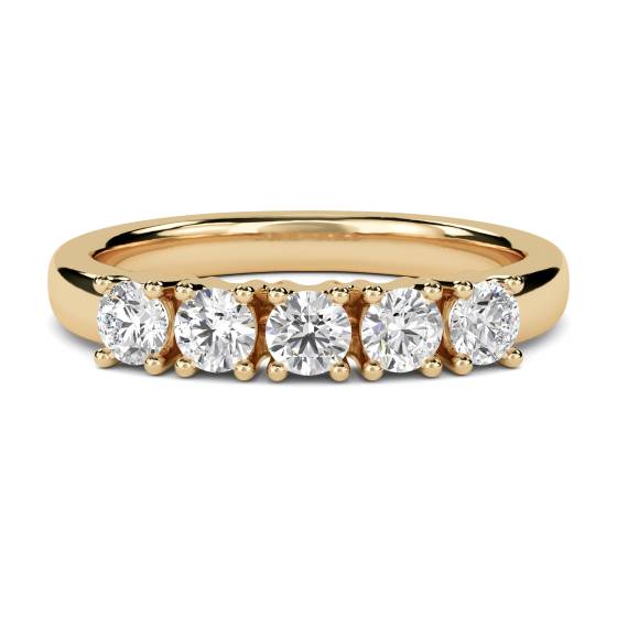 0.50ct SI2/F 5 Stone Round Diamond Half Eternity Ring