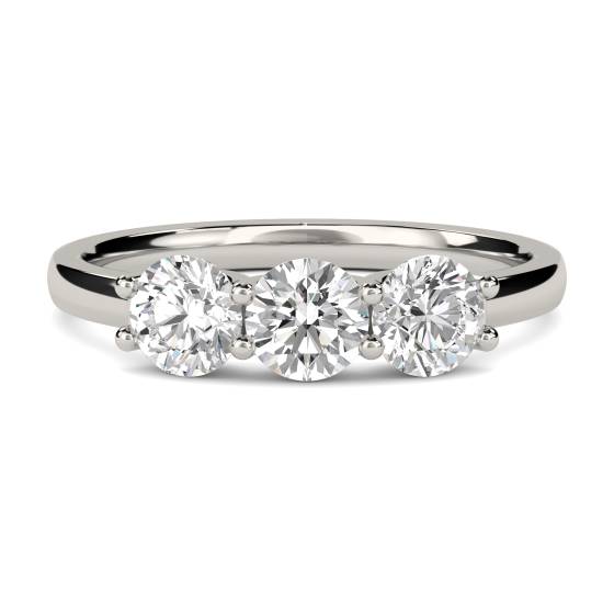 0.30ct VS/E-F Traditional Round Diamond Trilogy Ring