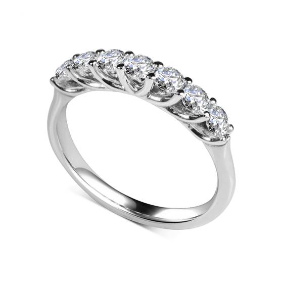 1.05ct VS/E-F Round Diamond 7 Stone Ring