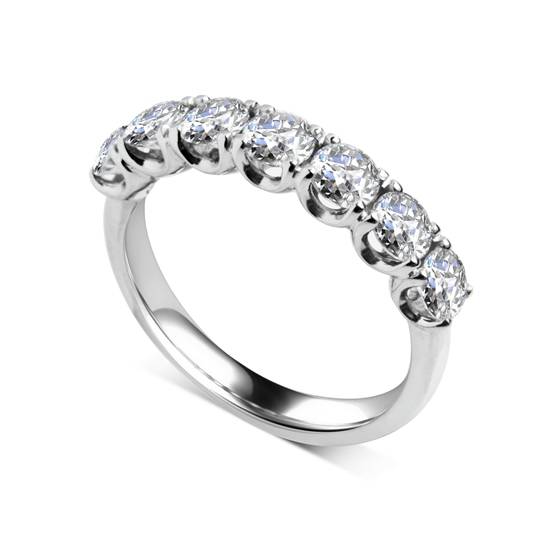 0.70ct VS/E-F Round Diamond 7 Stone Ring