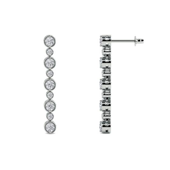 0.50ct VVS/E-F Elegant Round Diamond Drop Earrings