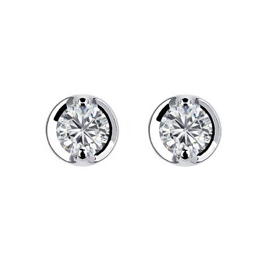 0.66ct VS/F-G Round Diamond Earrings