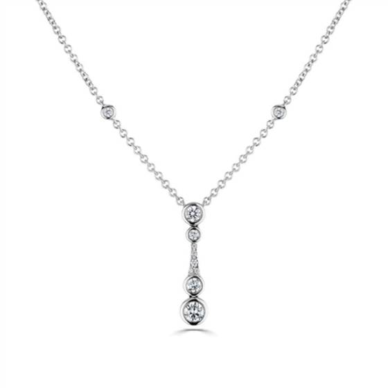 0.56ct VVS/E-F Icicle Drop Necklace