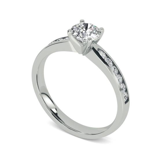 1.00ct I1/E Shoulder Set Diamond Engagement Ring