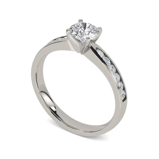 1.30ct SI2/G Shoulder Set Diamond Engagement Ring