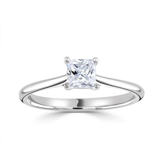 0.70ct I1/H Princess Diamond Solitaire Ring