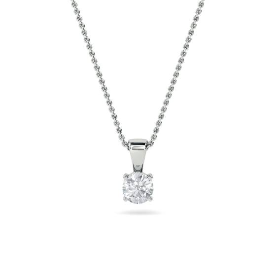 1.00ct I1/F Traditional Round Diamond Solitaire Pendant