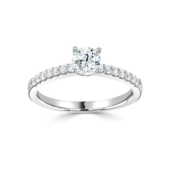 1.80ct SI2/F Round Diamond Shoulder Set Ring