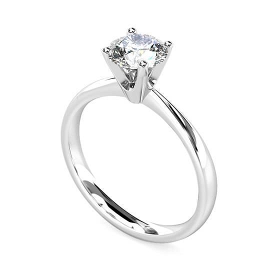 0.90ct SI1/J Round Diamond Solitaire Ring