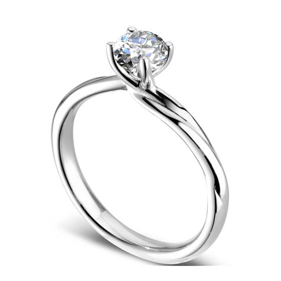 0.35ct SI2/F Plait Twined Round Diamond Engagement Ring