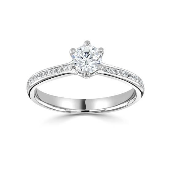 1.20ct I1/G Round Diamond Shoulder Set Ring