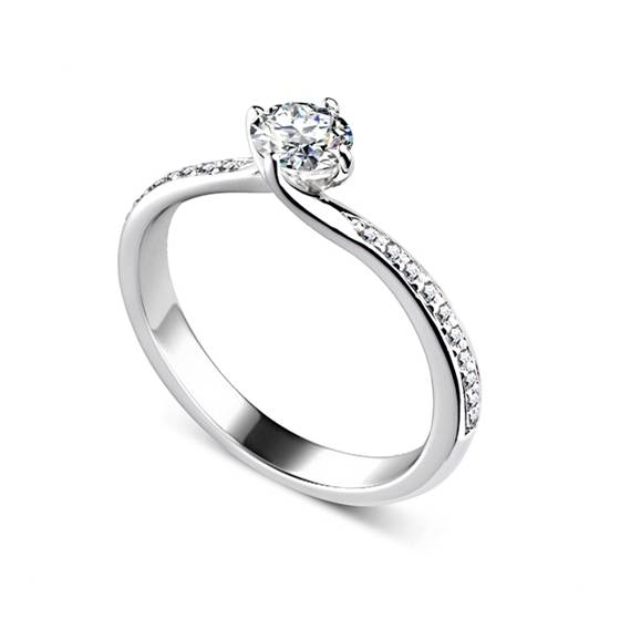 0.85ct VS1/G Diamond Shoulder Set Ring