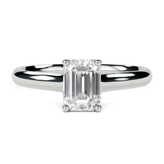 0.30ct I1/H Emerald Diamond Solitaire Ring