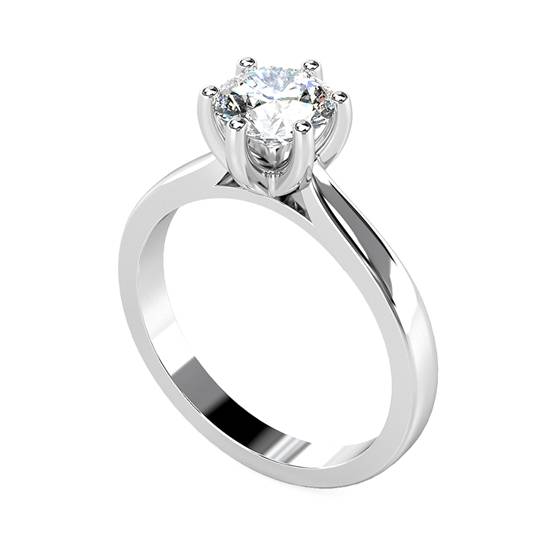 0.75ct SI2/E Modern Round Diamond Engagement Ring