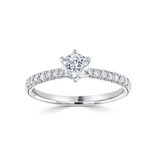 1.40ct I1/H Round Diamond Shoulder Set Engagement Ring