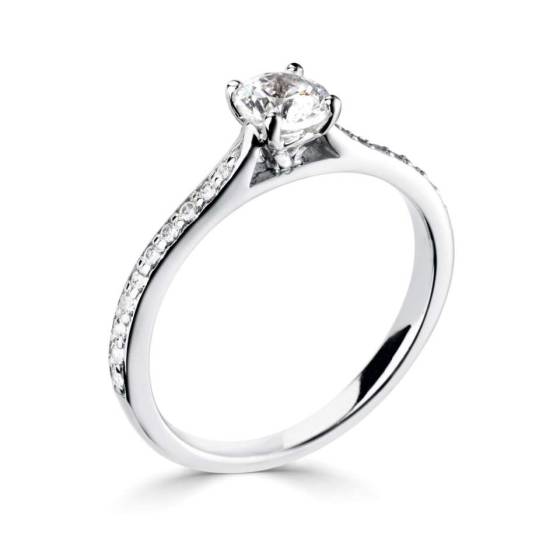 1.10ct I1/G Round Diamond Shoulder Set Ring