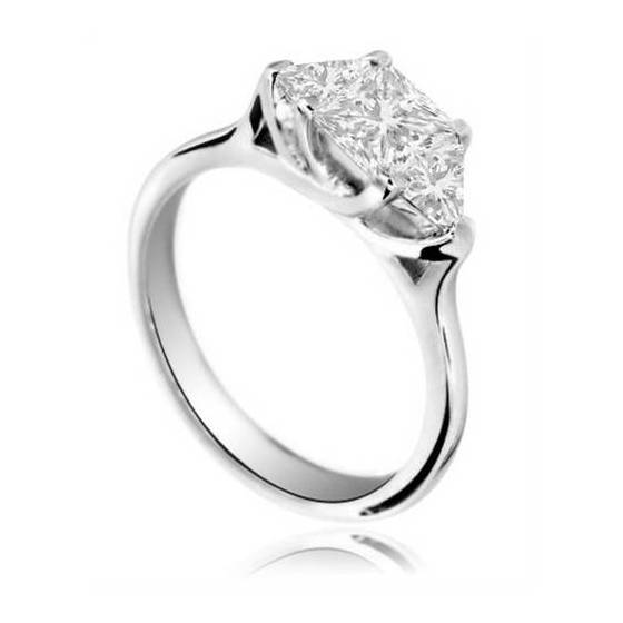 0.50ct SI/F-G Princess Diamond Trilogy Ring