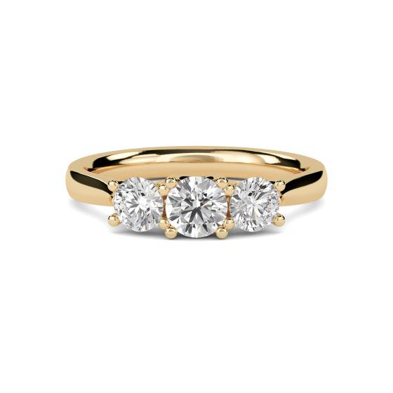 0.52ct VS/F Crossover Round Diamond Trilogy Ring