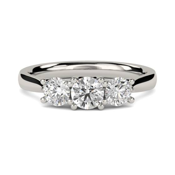 0.50ct SI1/E Crossover Round Diamond Trilogy Ring