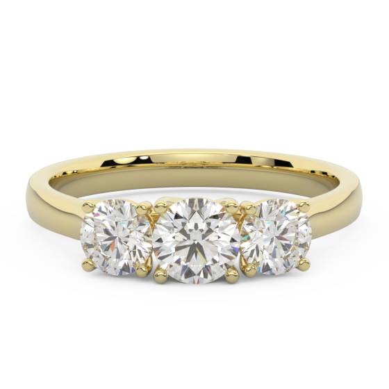 1.30ct VVS2/D Round Diamond Trilogy Ring