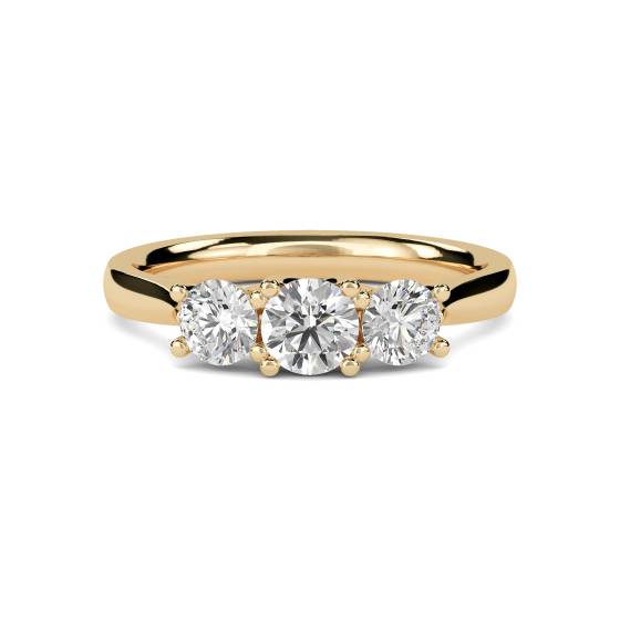 0.75ct VS/F-G Round Diamond Trilogy Ring