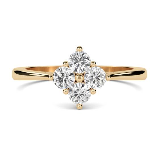 Lab Grown 2.40ct VVS2/E Round Diamond 4 Stone Ring