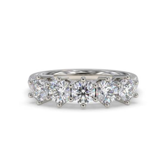 1.05ct SI/F-G Round Diamond 5 Stone Ring