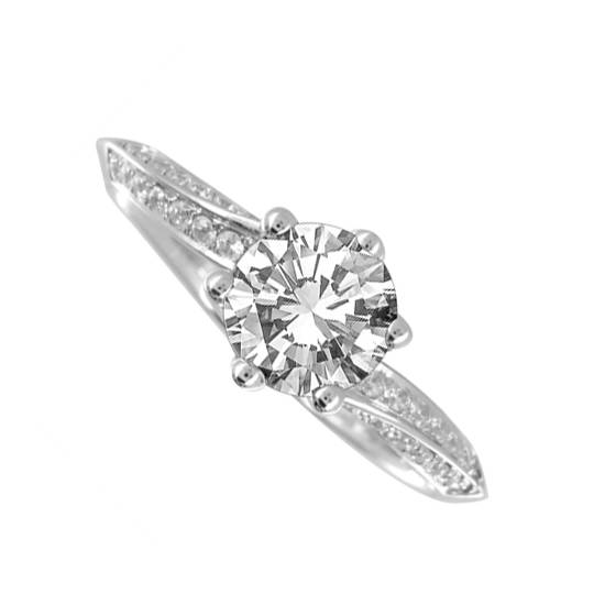 0.65 VS2/G Round Shoulder Set Diamond Engagement Ring