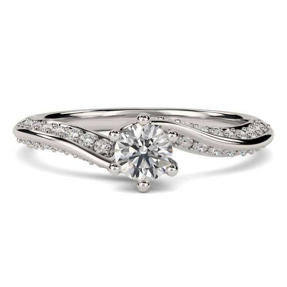 1.60ct VS2/F Round Shoulder Set Diamond Engagement Ring