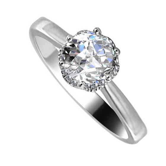 2.00ct SI2/G Modern Side Halo Round Diamond Engagement Ring