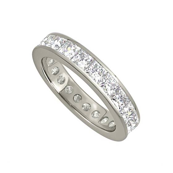 3.00ct VS/E-F Princess Diamond Full Eternity Ring