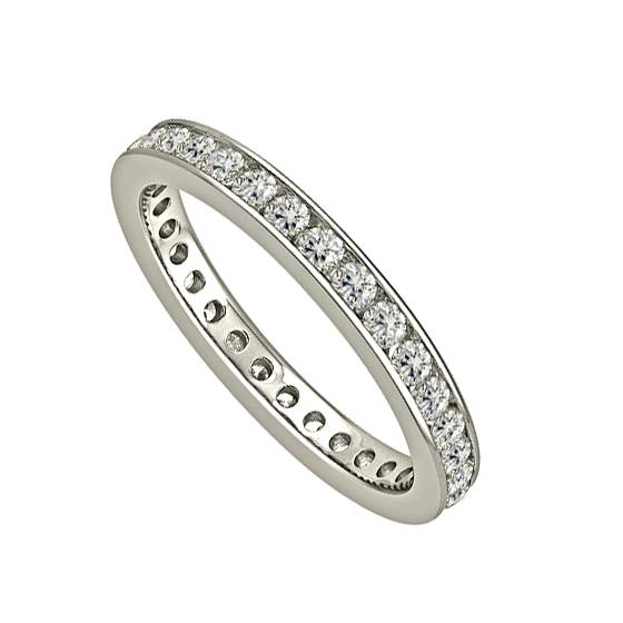 1.00ct VS/E-F Elegant Princess Diamond Full Eternity Ring