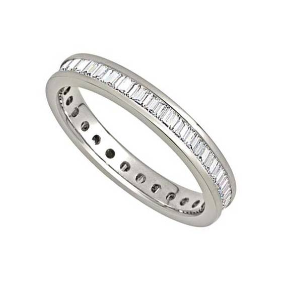 0.75ct VS/E-F 3mm Elegant Baguette Diamond Full Eternity Ring