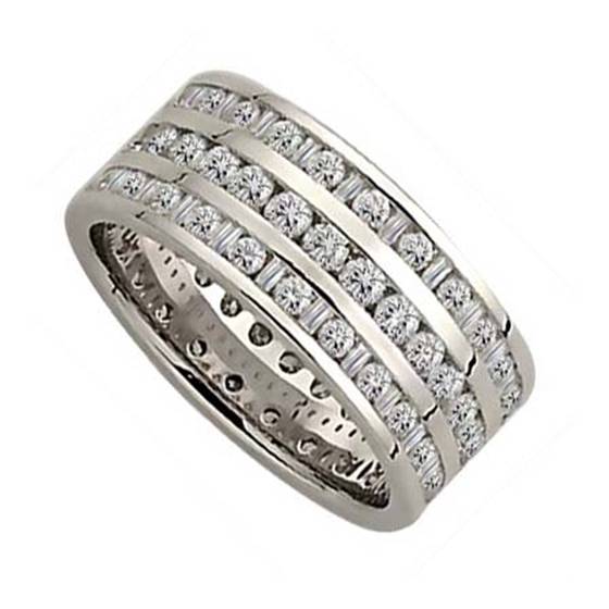 2.20ct VS/E-F Triple Row Diamond Full Eternity and Dress Ring