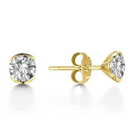 0.50ct VS2/F Modern Round Diamond Designer Earrings