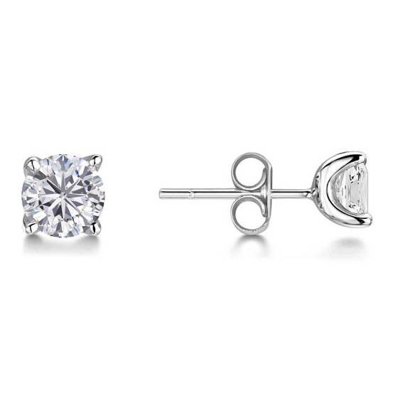 0.40ct SI1/G U Prong Round Diamond Earrings