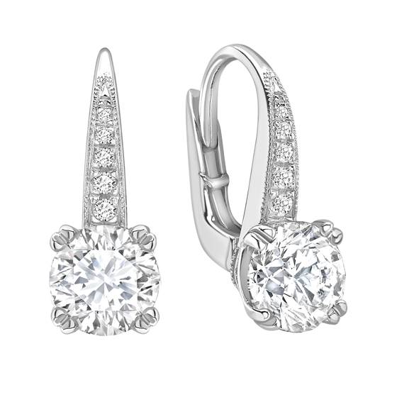 1.00ct I1/F-G Sophisticated Round Diamond Drop Earrings