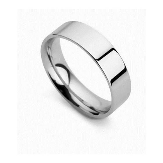 Flat Court Wedding Ring - 6mm width, Thin depth