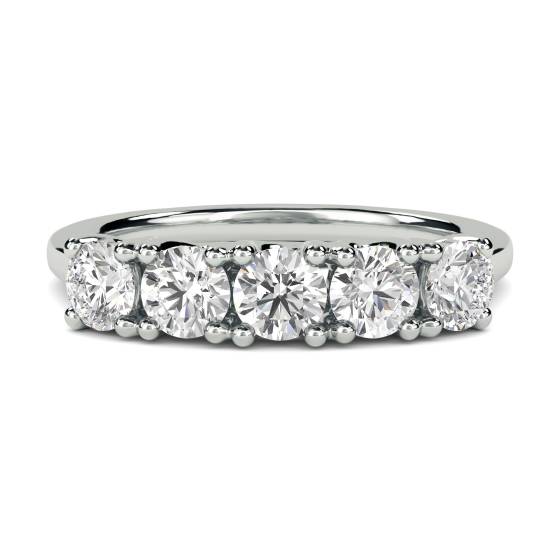 0.34ct VS/F-G 5 Stone Round Diamond Half Eternity Ring