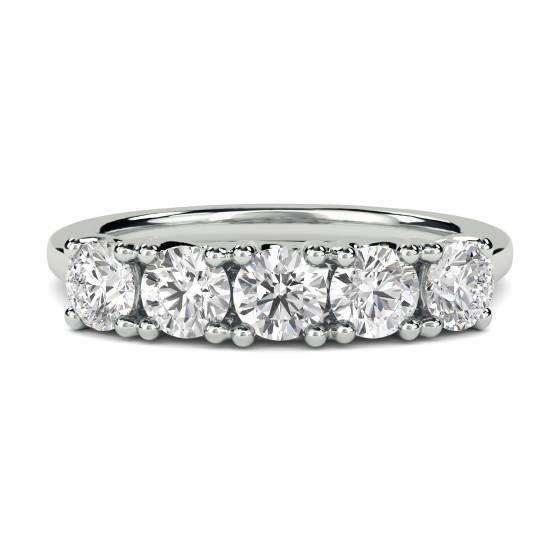 0.50ct SI2/G 5 Stone Round Diamond Half Eternity Ring