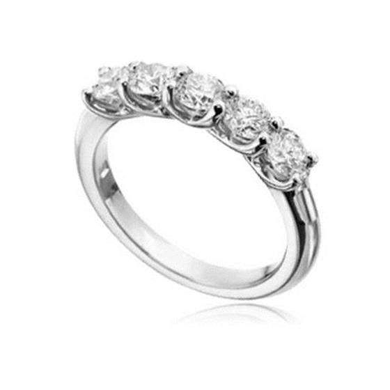 1.00ct SI1/E 5 Stone Round Labgrown Diamond Half Eternity Ring