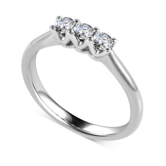 0.51ct VS/E-F Round Diamond Trilogy Ring