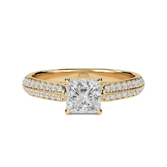 0.55ct VS/E-F Petite Princess Diamond Shoulder Set Ring