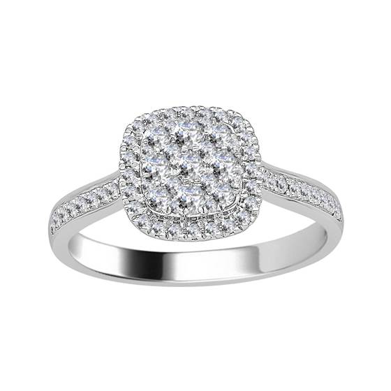 0.50ct VS/E-F Elegant Round Diamond Cluster Ring