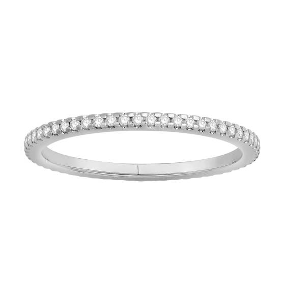 0.27ct VS/E-F Round Diamond Half Channel Eternity Ring