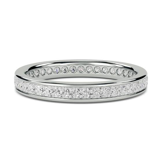 0.75ct VS/E-F 3mm Elegant Princess Diamond Full Eternity Ring