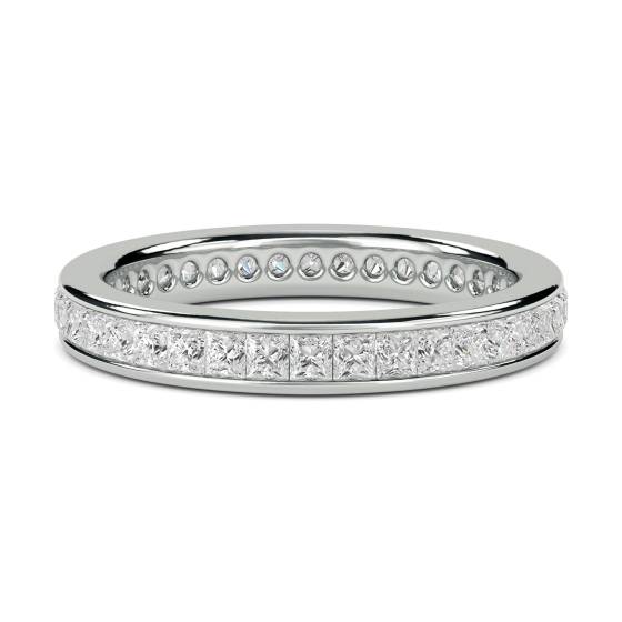 1.05ct VS/E-F 3mm Princess Diamond Full Eternity Ring