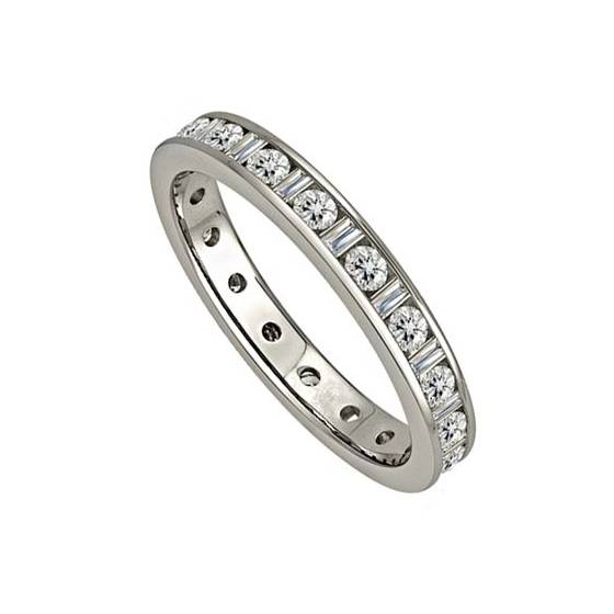 0.75ct VS/E-F 3.5mm Classic Round and Bagueutte Diamond Full Eternity Ring