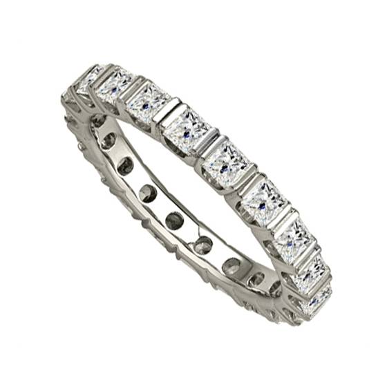 1.00ct VS/E-F Princess cut Diamond Full Eternity Ring