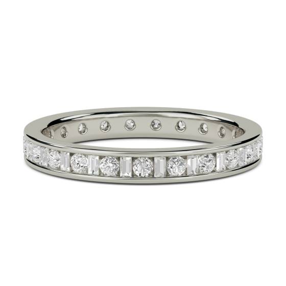 0.50ct VS/E-F 3mm Round and Baguette Diamond Full Eternity Ring